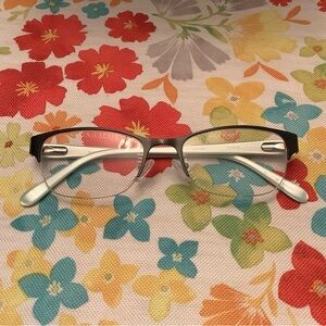 Petite eyeglass frame Karen Kane, Black matte, blue opal sides